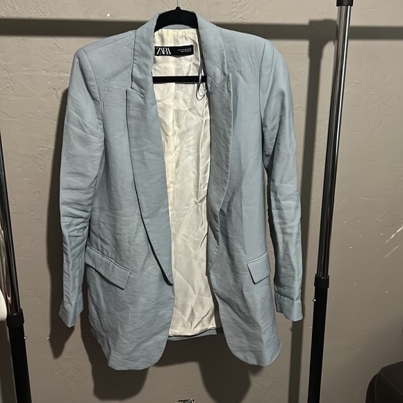Zara Powder Blue Open Blazer - Picture 5 of 8